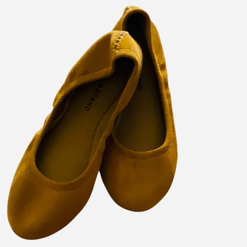 Lucky Brand Mustard Yellow Suede Ballet Flats - Size 6.5M - Picture 1 of 9